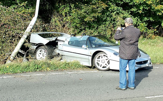 Ferrari F50 crashed