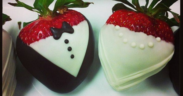Chocolate Covered Strawberries, Bride and Groom!