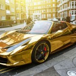 Golden Ferrari In London