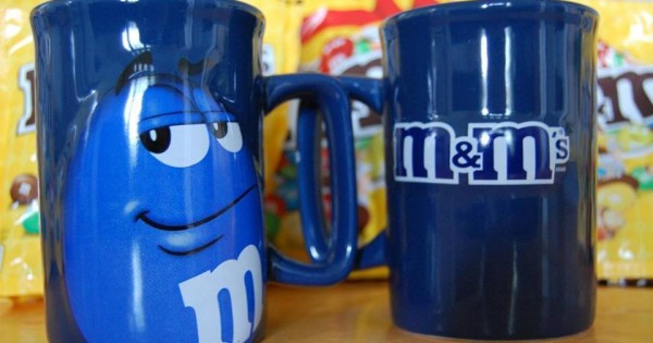 Coffee mugs, M&M’s