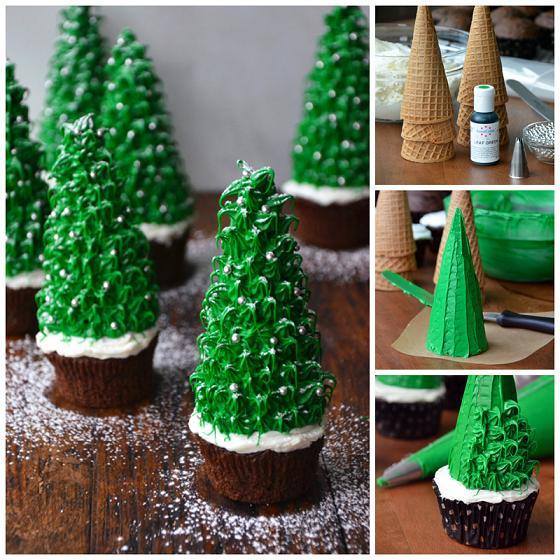 creativ Christmas Tree Cupcakes