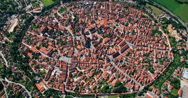 Built In The Crater Of A Meteor. Nördlingen, Germany