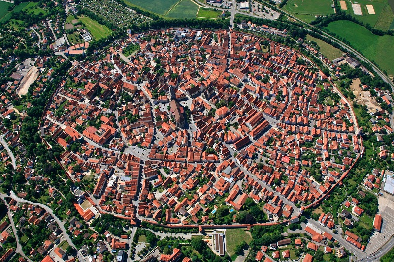 Nördlingen, Germany, built in the crater of a meteor