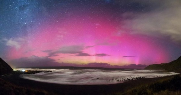 Aurora Australis. A Magnificent Light Display Was Visible In Certain Areas Of Australia
