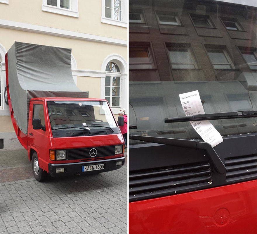 Germany Slaps This Weird Car Sculpture With a Parking Ticket