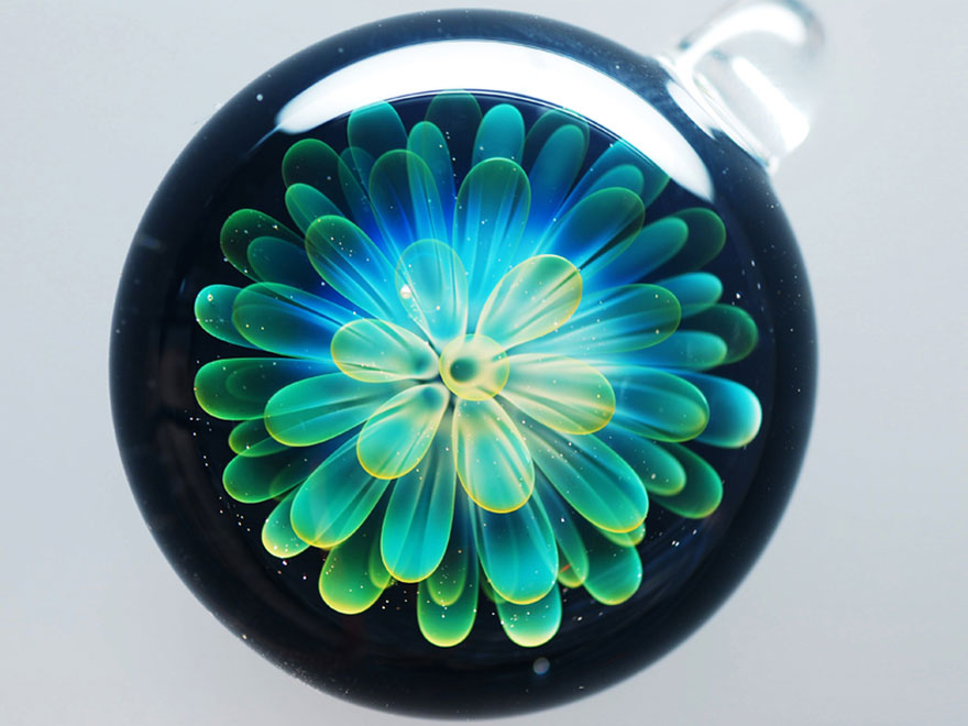 Space Glass Planets And Galaxies Trapped In Tiny Glass Pendants5